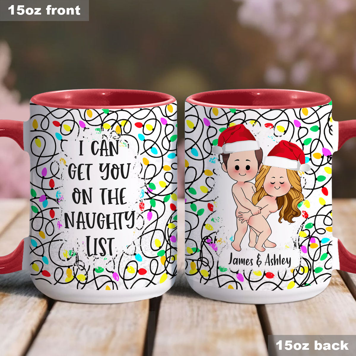Ich kann dich auf die Liste der Unartigen bringen – Geschenk für Ehemann, Ehefrau, Freund, Freundin – Personalisierte Tasse mit Akzent