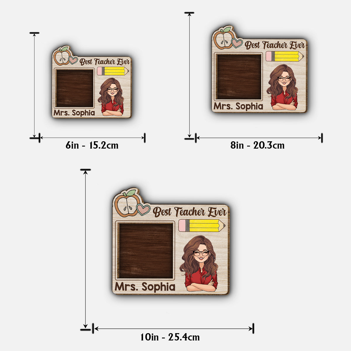 Bester Lehrer aller Zeiten – Personalisiertes Lehrer-Holzschild (2-lagig)