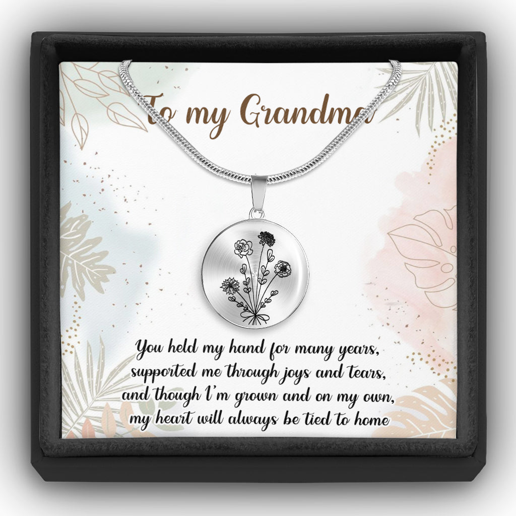 Geburtstagsblume – Geschenk für Mama, Ehefrau, Freundin, Oma – Personalisierte runde Anhängerkette