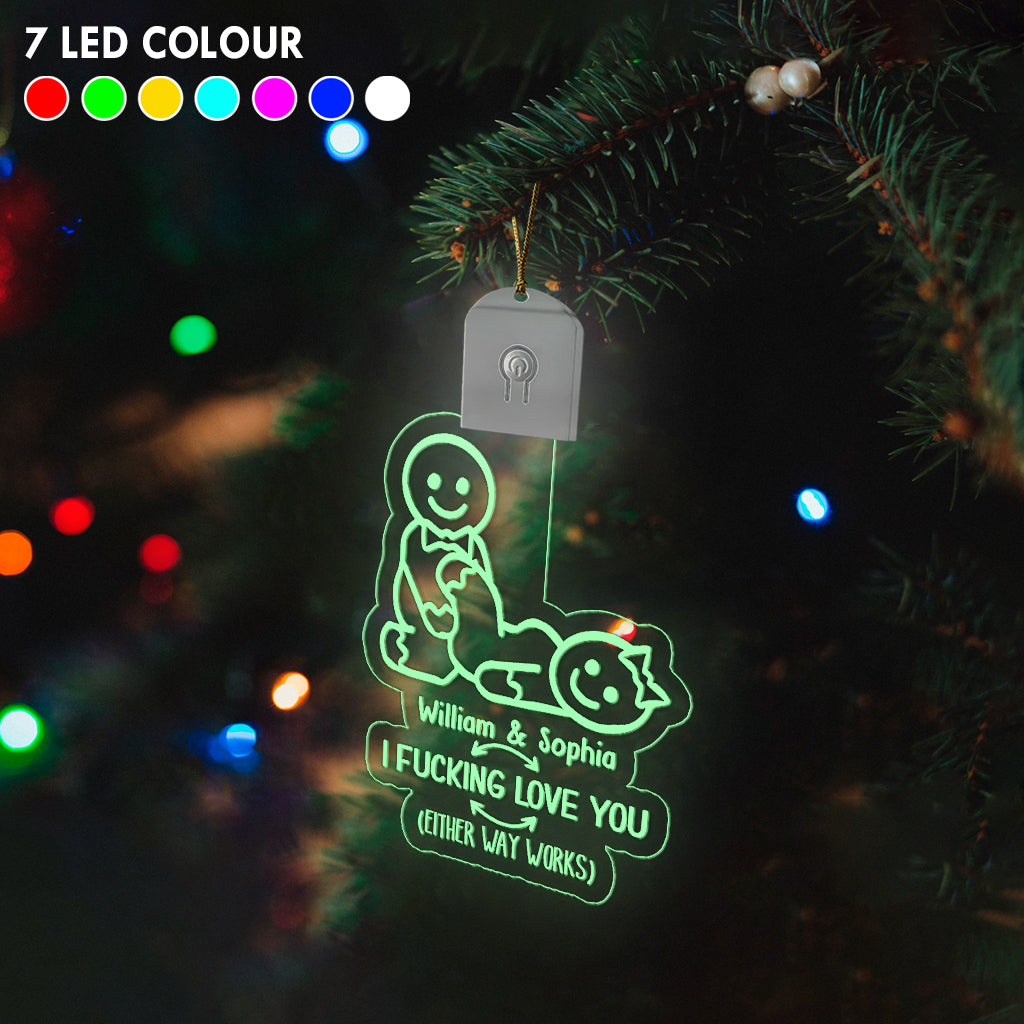 I Love You Naughty Ginger Bread - gift for wife, husband, boyfriend, girlfriend - Personalized Shaped Led Acrylic Ornament