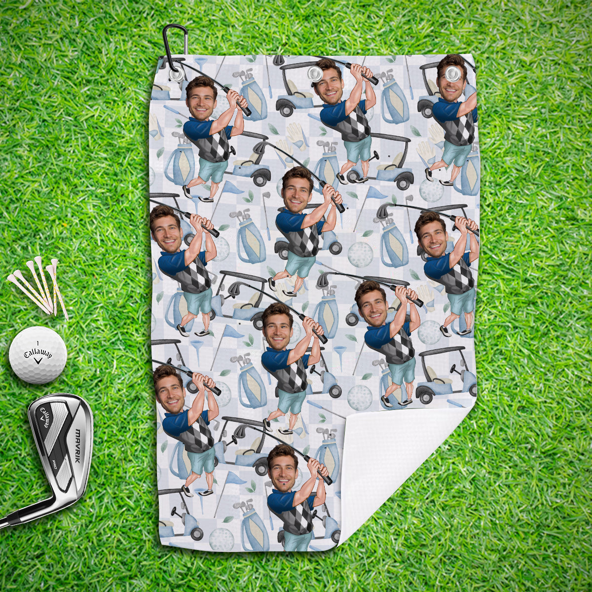 Foto eingefügtes lustiges Golfer-Golfer-Handtuch – personalisiertes Golfhandtuch