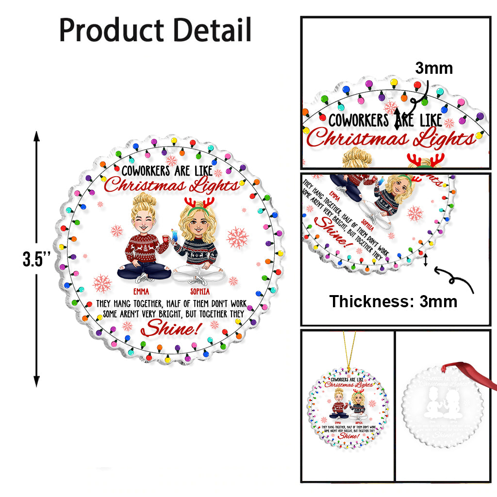 Kollegen sind wie Weihnachtslichter – personalisierter Kollegen-Weihnachtsschmuck