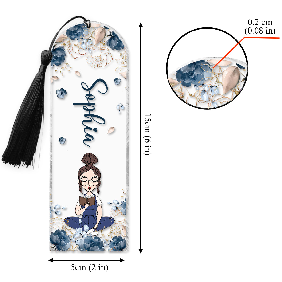 Einfach ein Mädchen, das gerne liest – personalisiertes Lesezeichen