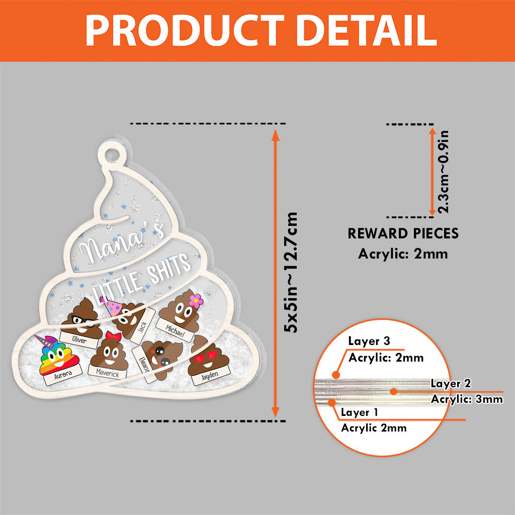 Nanas kleine Lieblinge – Geschenk für Oma, Mama, Papa, Opa – Personalisierter 3-lagiger Schüttel-Ornament