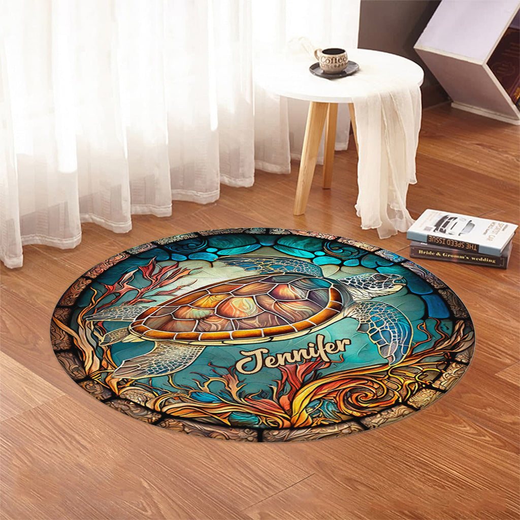 Love Turtles - Personalized Turtle Round Rug