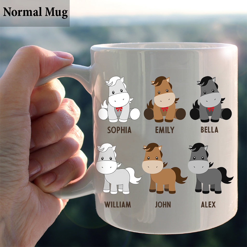 Daddy's Little Ponies – Pferdegeschenk für Papa, Opa, Ehemann, ihn – Personalisierte Tasse