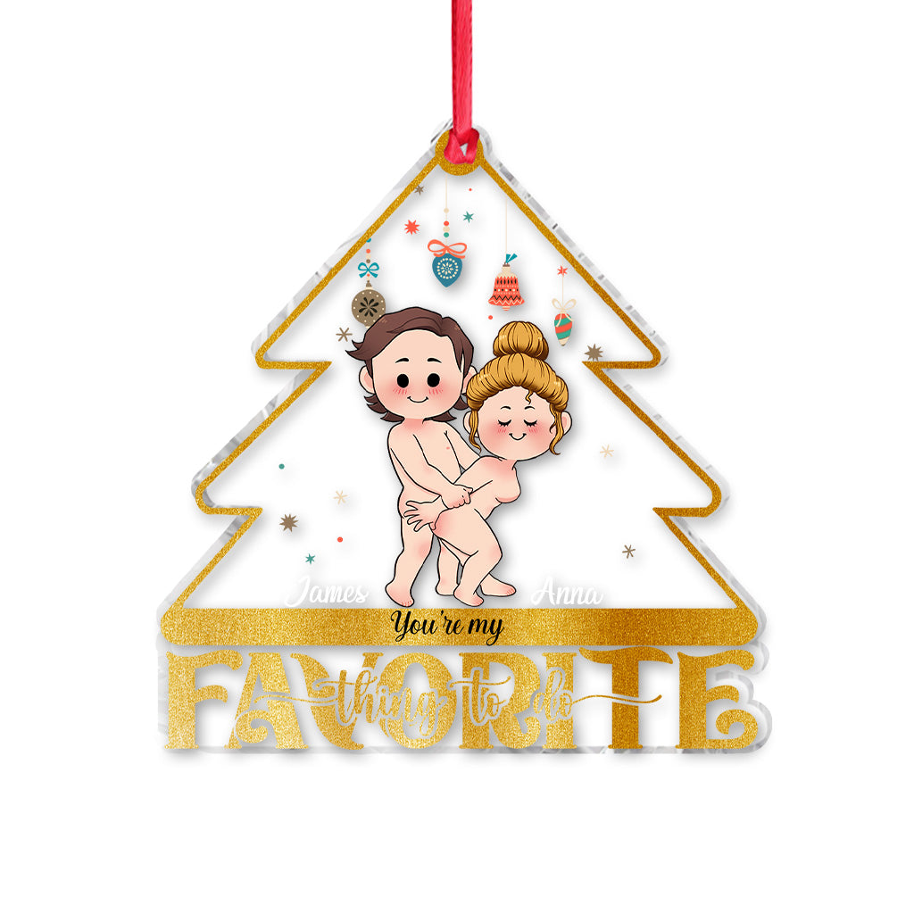 Du bist meine Lieblingsbeschäftigung – personalisierter Pärchen-Weihnachtsbaumschmuck