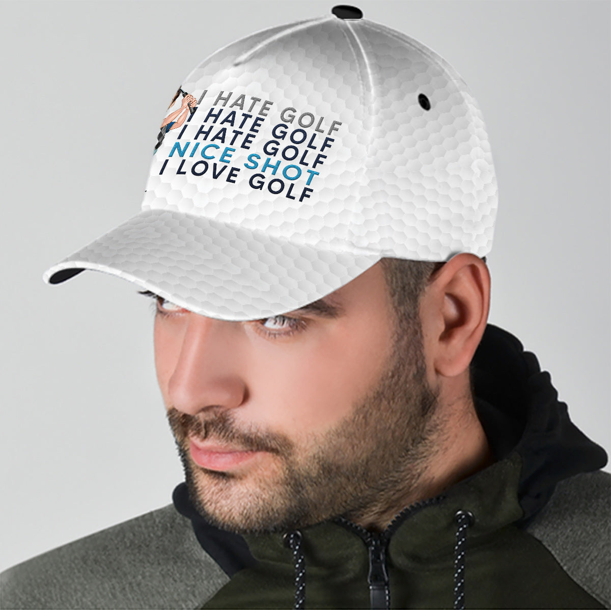 Photo Inserted Funny Golfer - Personalized Golf Classic Cap