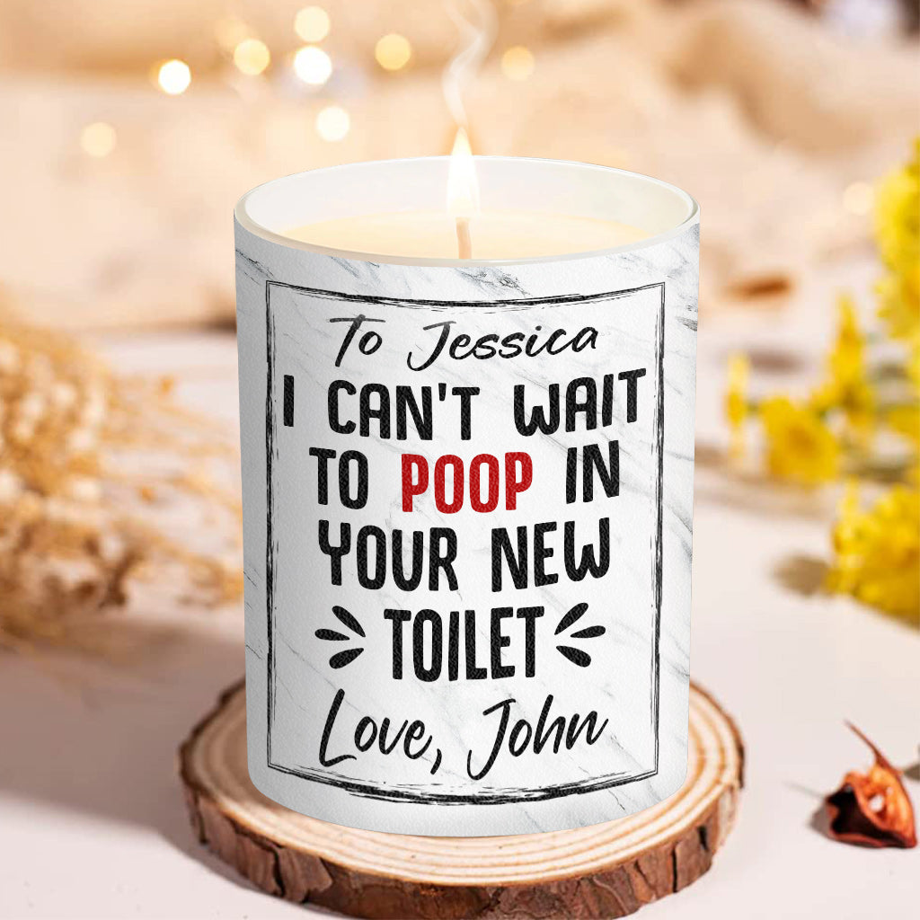 Herzlichen Glückwunsch zum neuen Haus! – Personalisierte Einweihungskerze mit Holzdeckel