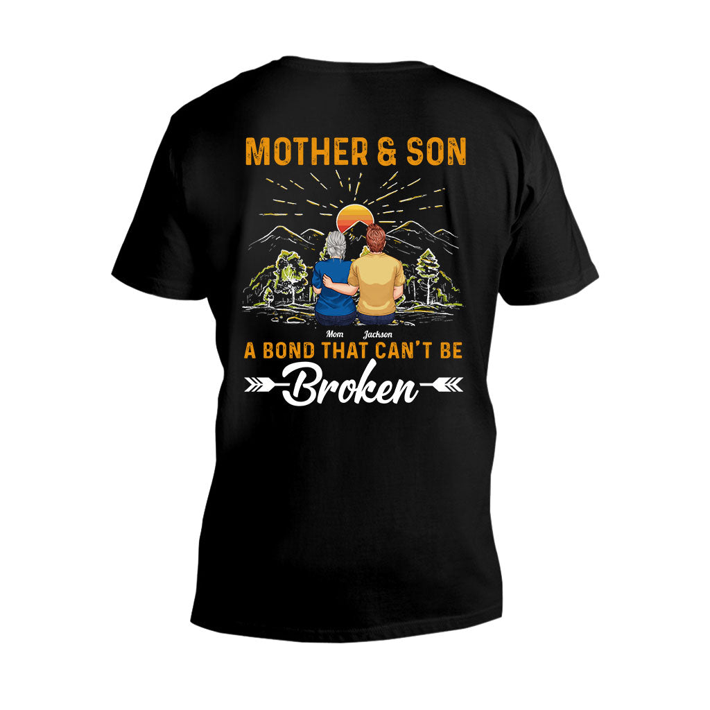 Mutter und Sohn – ein unzerbrechliches Band – personalisiertes Mutter-T-Shirt und Hoodie