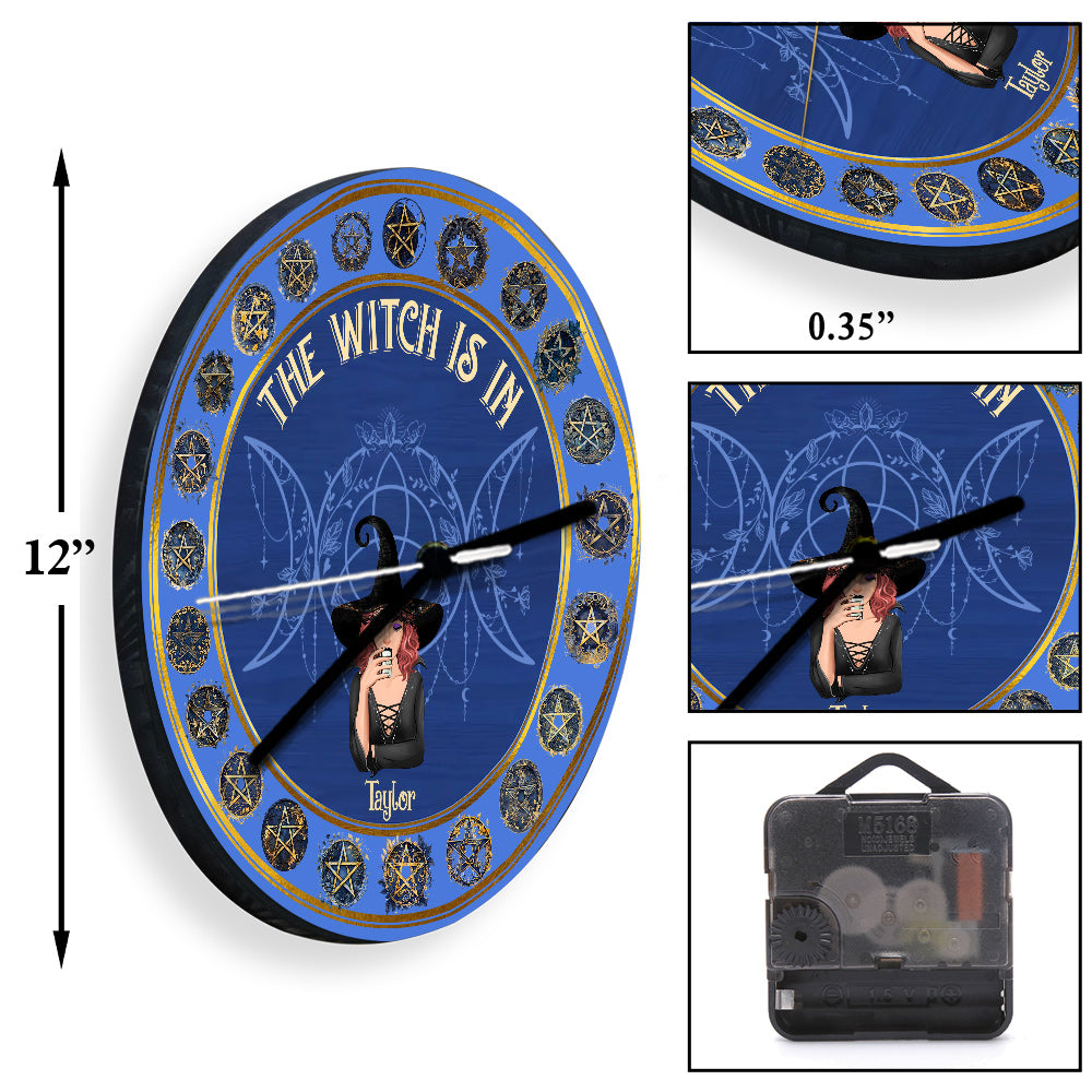 The Witch Is In - Personalized Witch Wall Clock