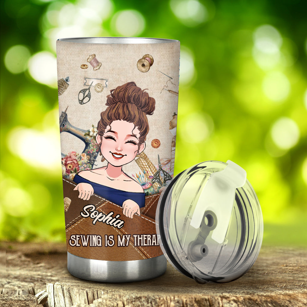 Nähen ist meine Therapie – personalisierter Nähbecher