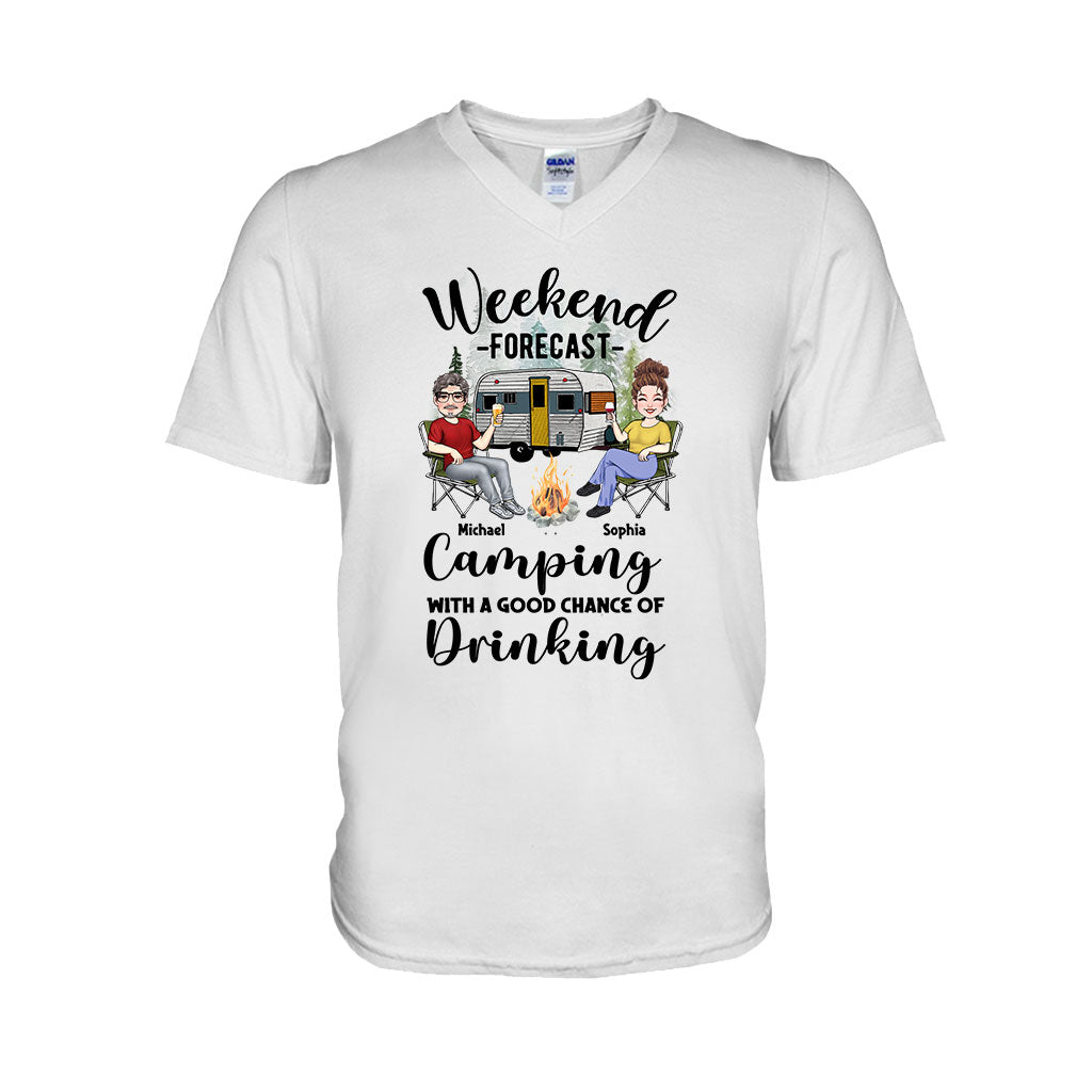 Wochenendprognose – Personalisiertes Camping-T-Shirt und Hoodie