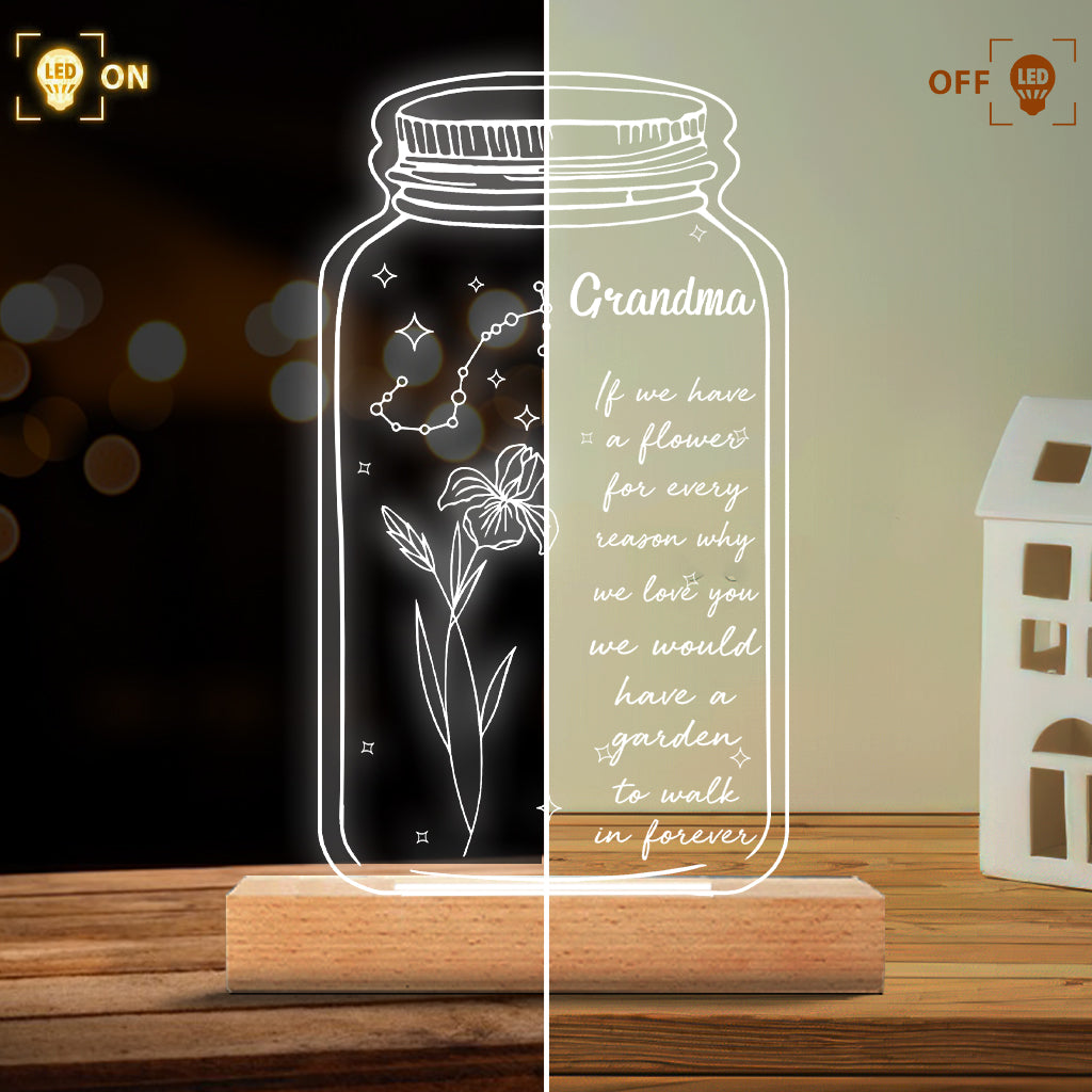 If I Had A Star Birth Flower Zodiac Sign - Gift for mom, grandma, daughter, wife, girlfriend, dad, grandpa, boyfriend, husband - Personalized Shaped Plaque Light Base