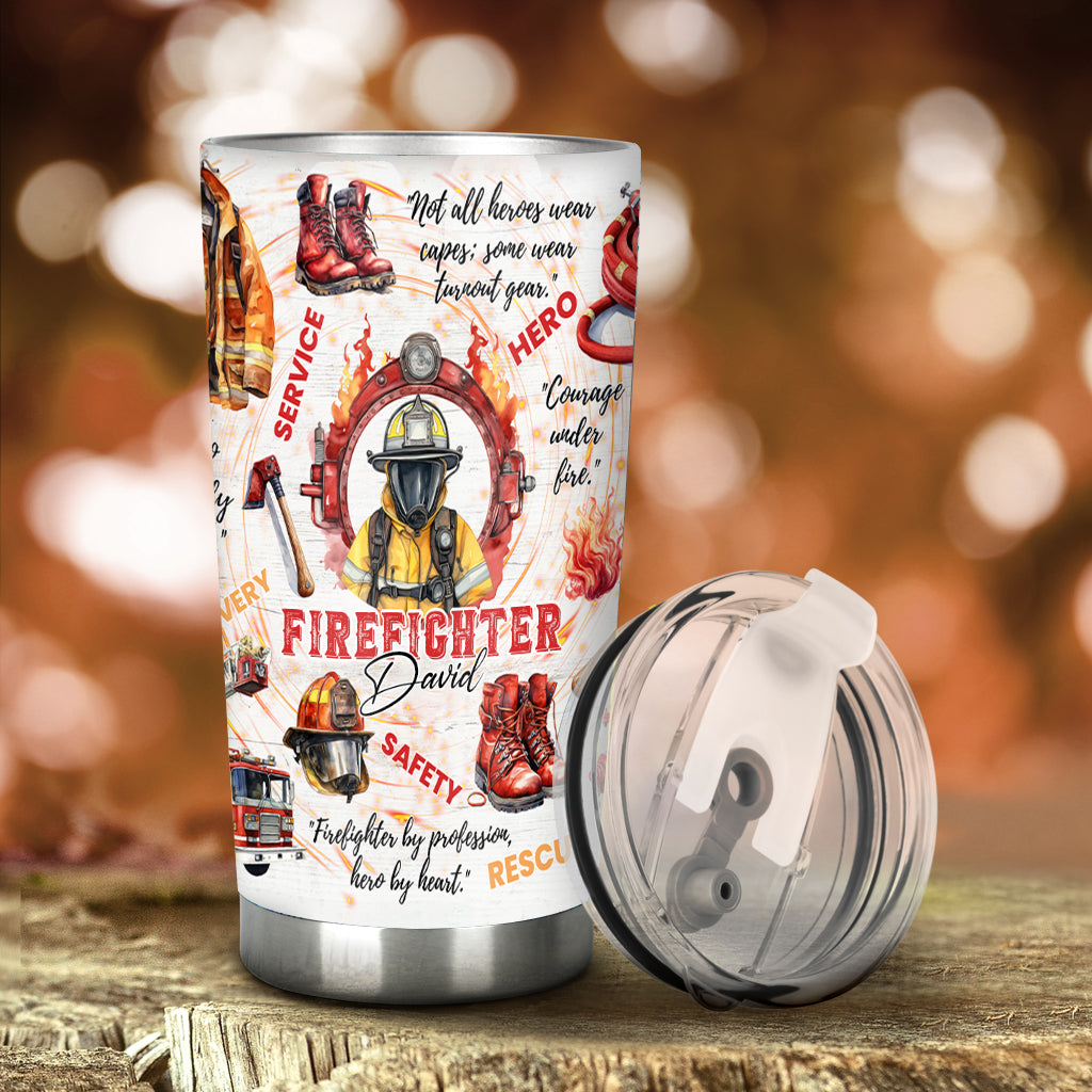 Courage Under Fire - Personalized Firefighter Tumbler