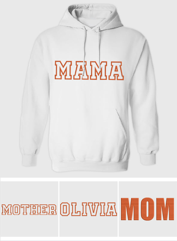Personalisierter Hoodie mit Stickerei – Mutter-Hoodie mit individuellem Namen