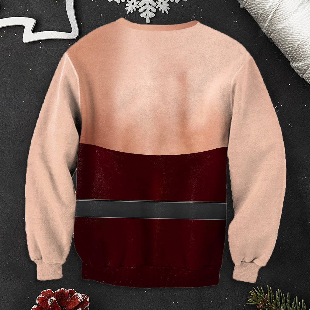 Lustiger Weihnachtspullover „Brust gegen Nuss“ – Personalisierter Weihnachtspullover für Paare