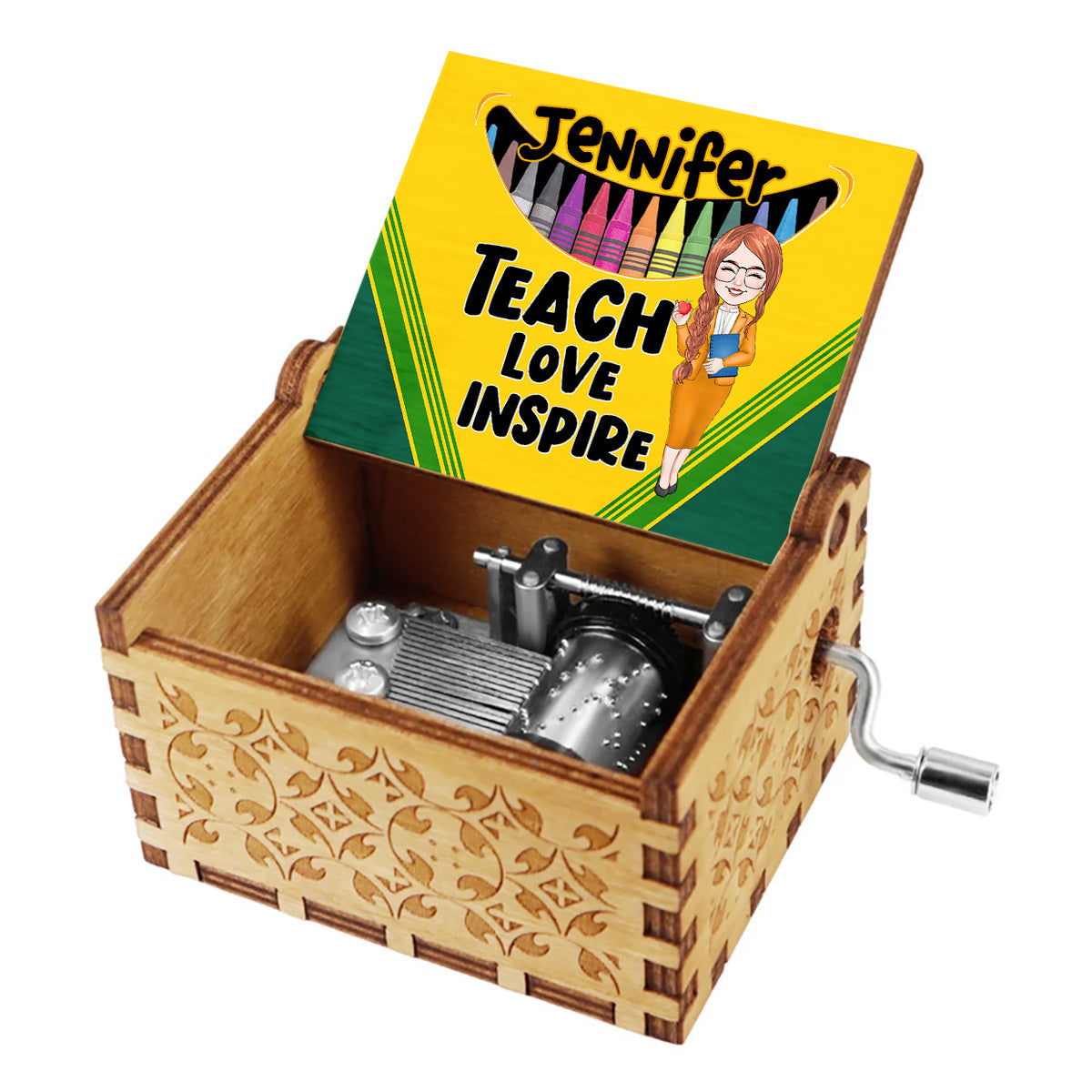 Positive Affirmationen Schmetterling - Personalisierte Schmetterlings-Spieluhr mit Handkurbel