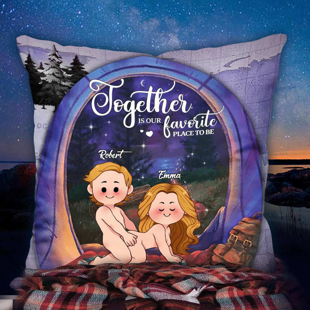Gemeinsam sind wir am liebsten – personalisiertes Camping-Kissen