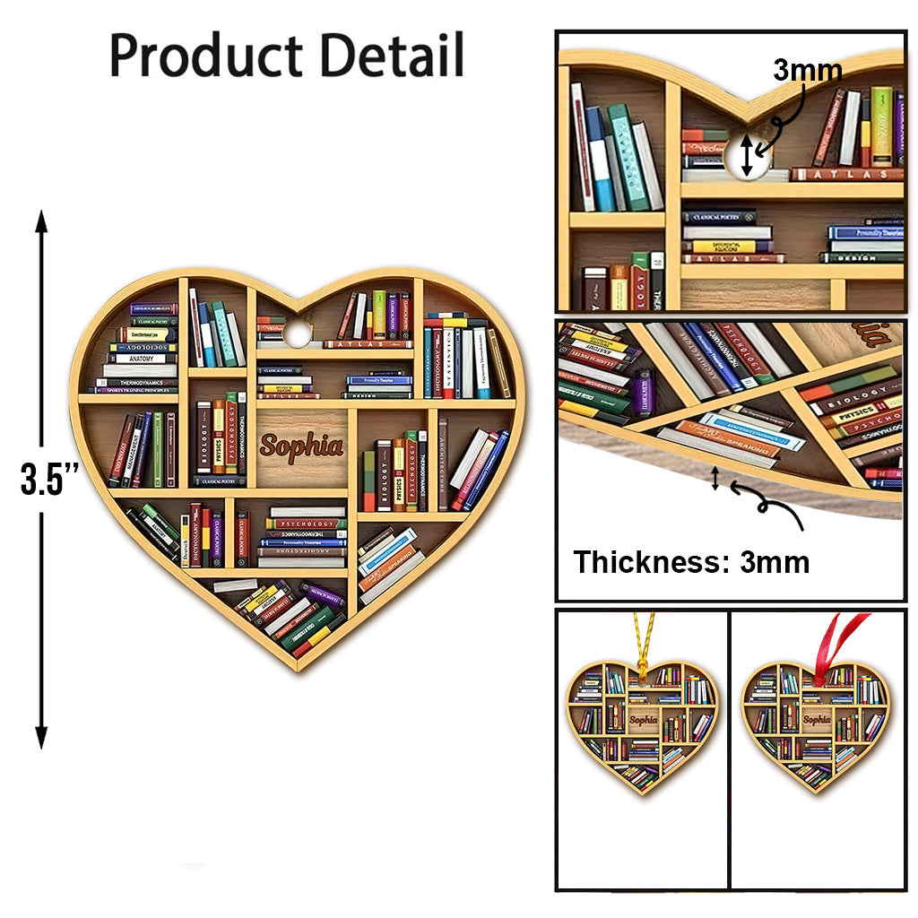 Bücherregal-Herz – Personalisierter Buchanhänger