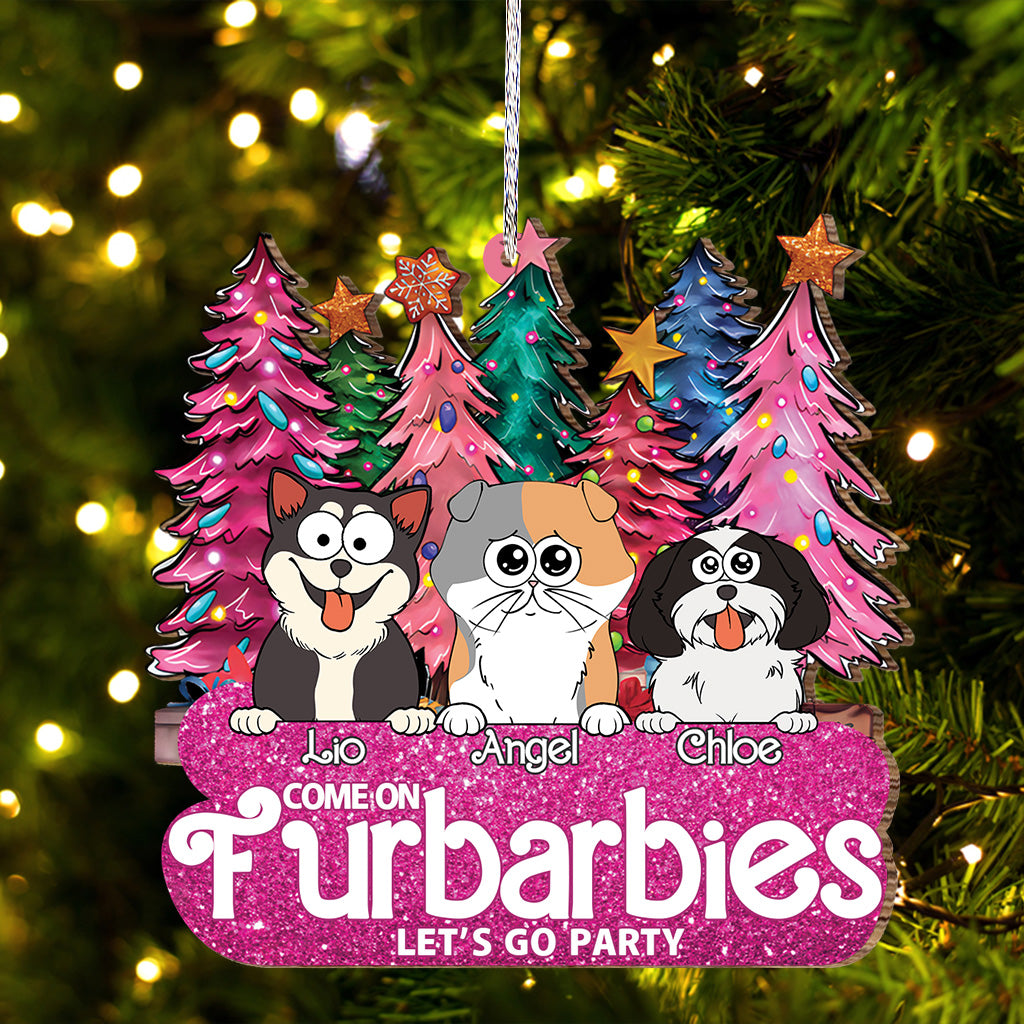 Auf geht's, Fellbären, lasst uns feiern! - Geschenk für Katzenliebhaber - Personalisierter Weihnachtsschmuck