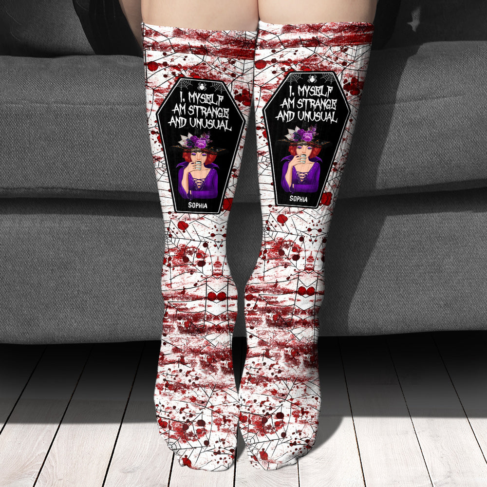I Myself Am Strange and Unusual - Personalized Witch Socks