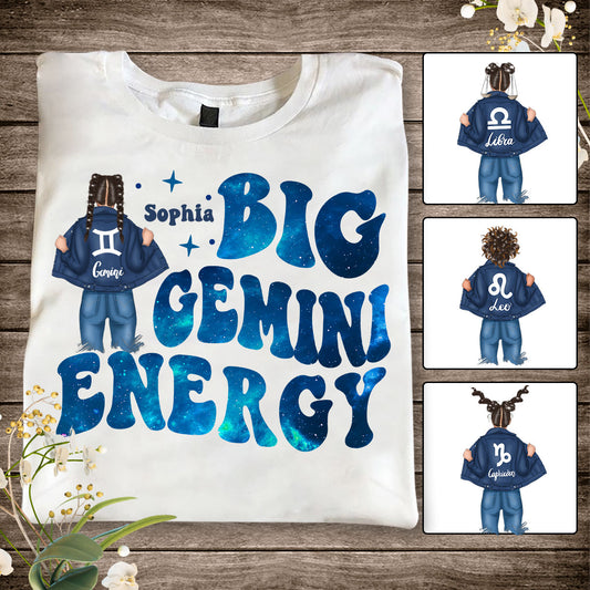Große Energie – Personalisiertes Horoskop-T-Shirt und Hoodie
