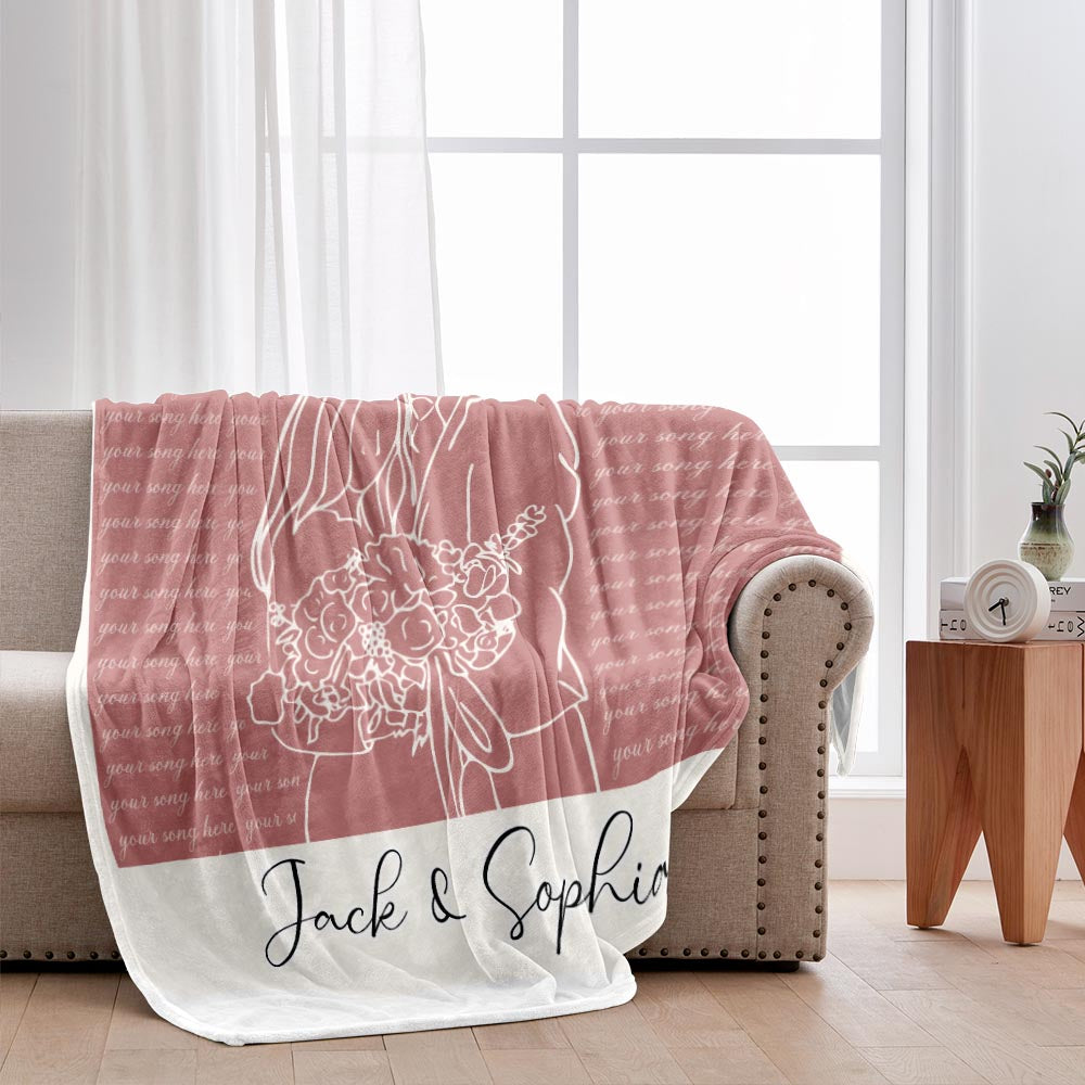Hochzeitsliedtext-Druck – Personalisierte Decke für Ehepaare