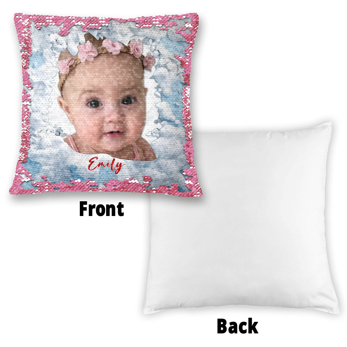 Meine Kinder – Personalisierter Pailletten-Kissenbezug für Kinder 
