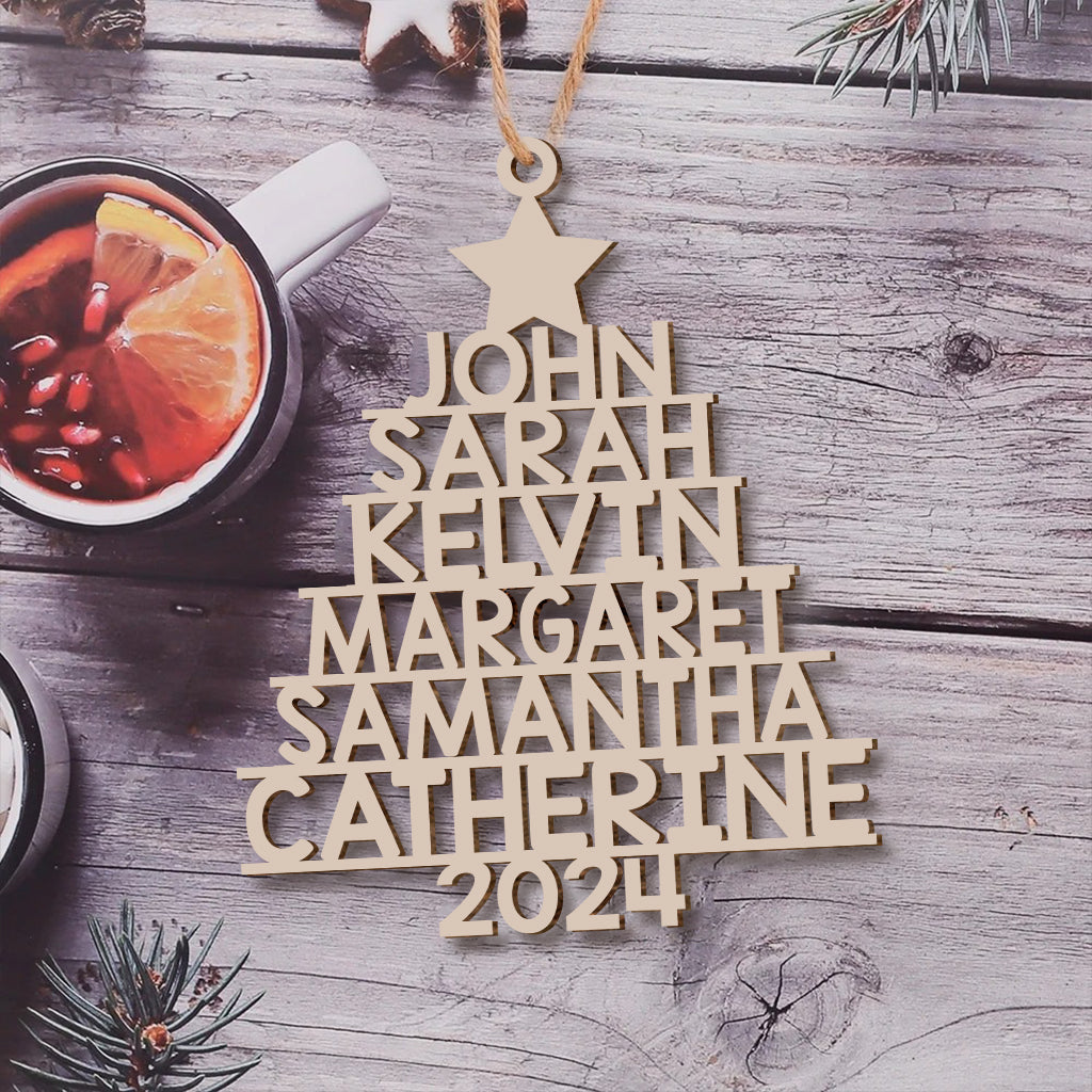 Weihnachtsbaum mit individuellem Namen – personalisierter Schmuck