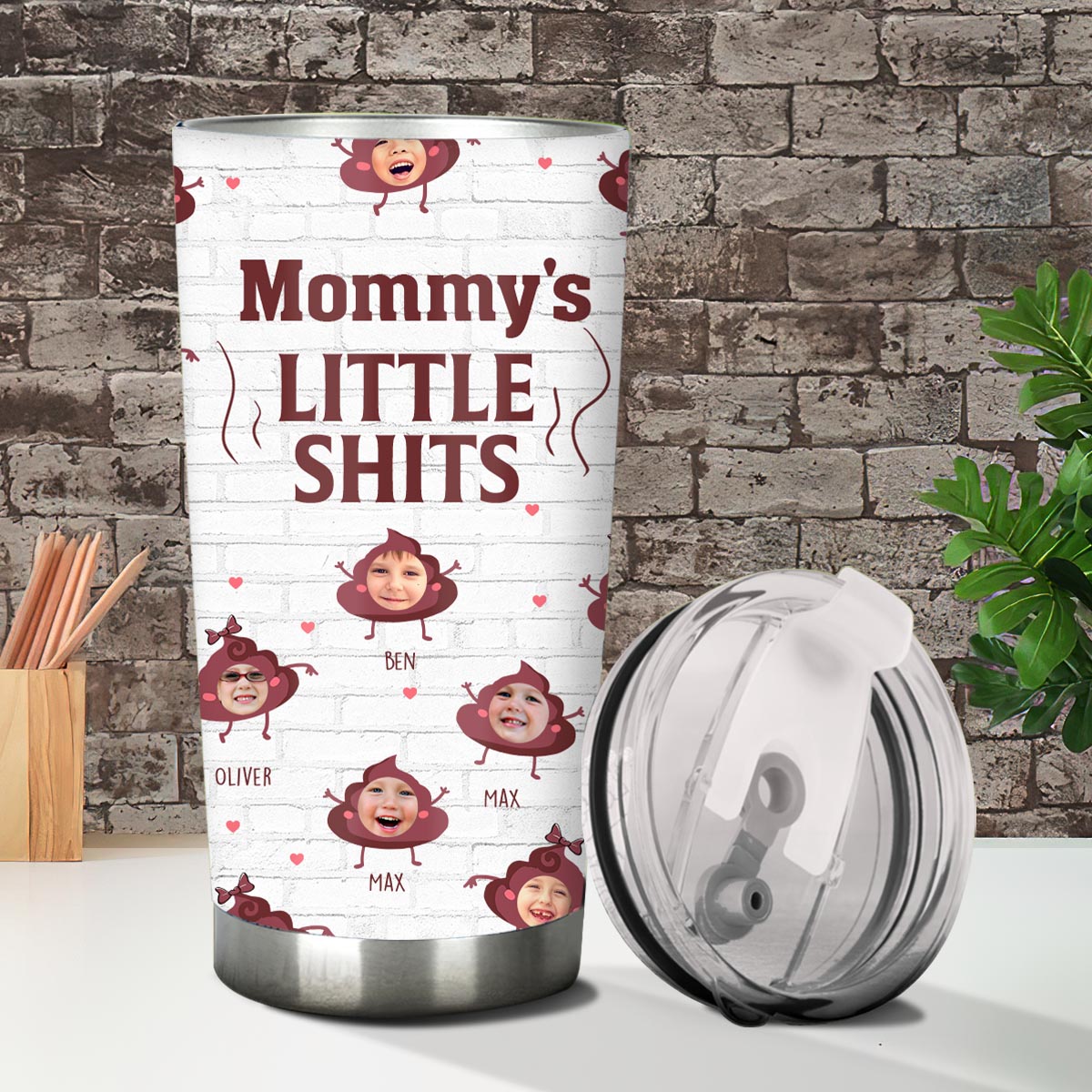 Daddy Little Shits - Gift for dad, grandma, grandpa, mom, uncle, aunt, brother, sister - Personalized Tumbler