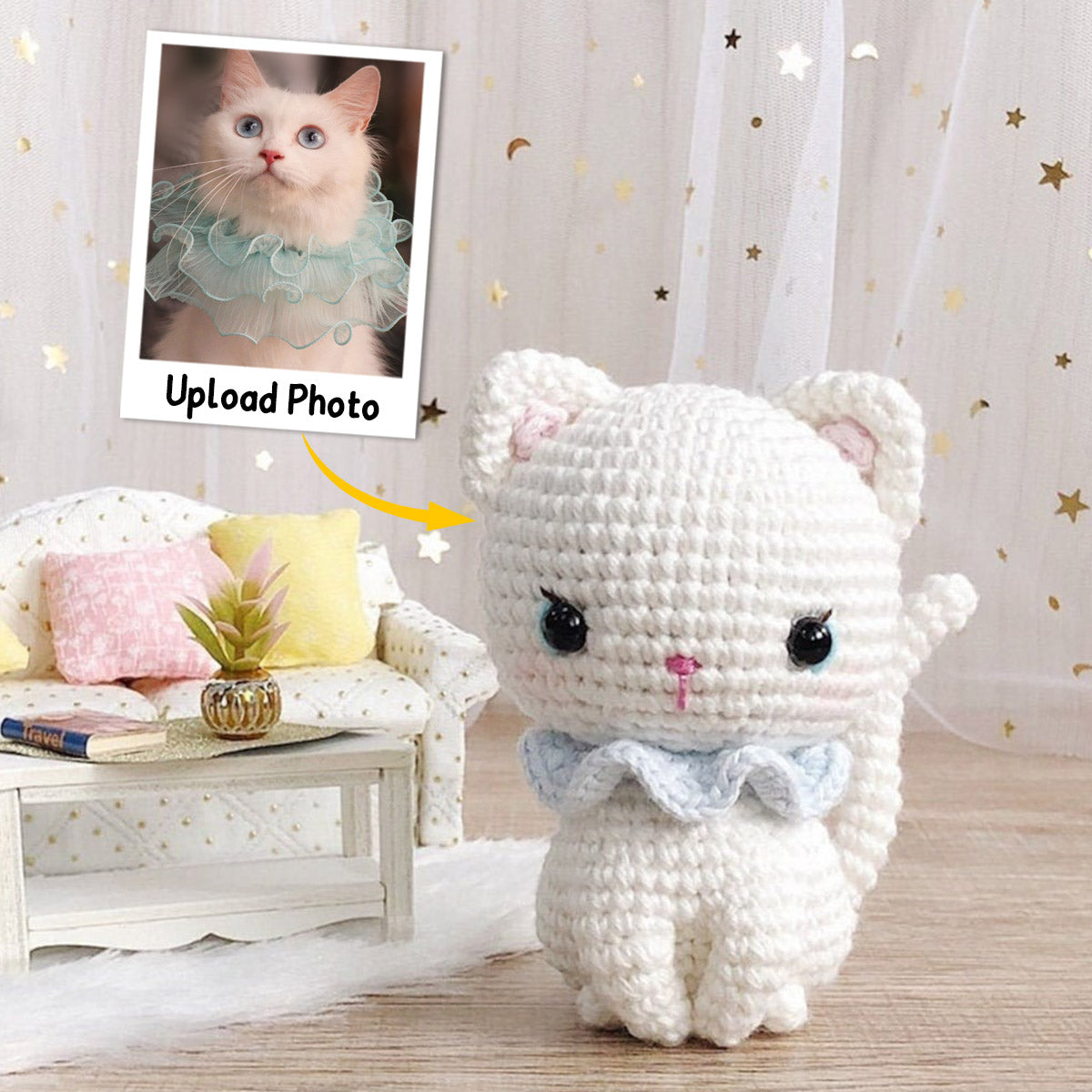 Gehäkelte Amigurumi-Katze – Geschenk für Katzenliebhaber – Personalisierte handgestrickte Puppe