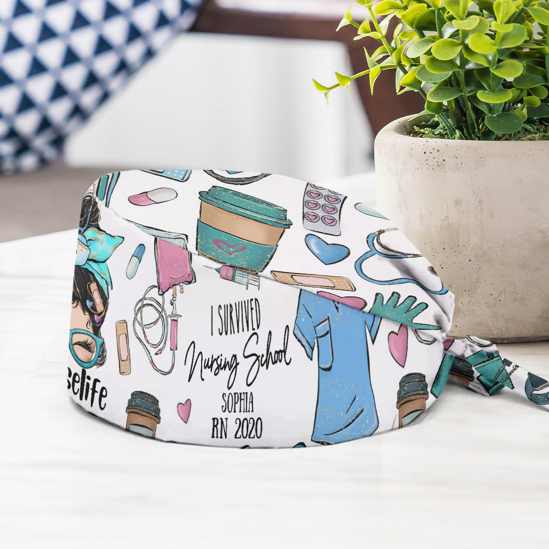 Ich habe die Krankenpflegeausbildung überlebt – personalisierte OP-Haube für Krankenschwestern