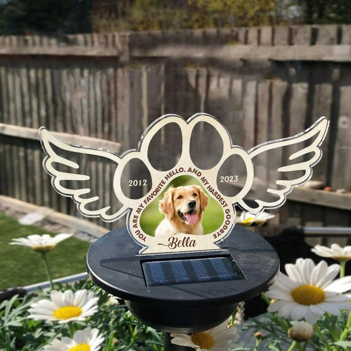 Beste Freunde werden nie vergessen – Personalisierte Solar-Gartenleuchte für Hunde