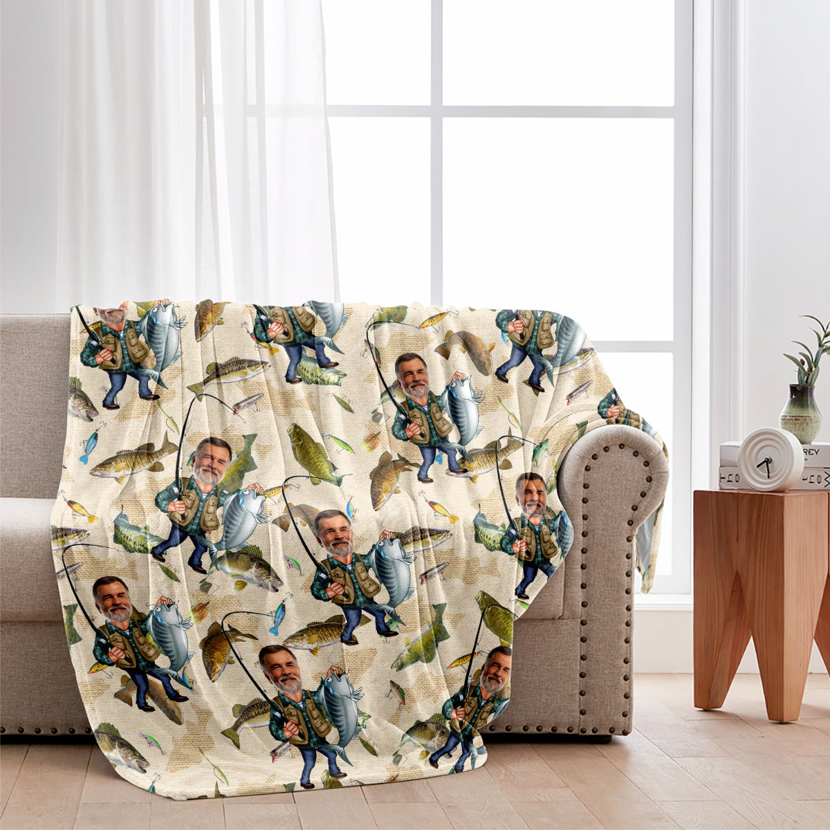 Lustige Angeldecke mit Foto – personalisierbar