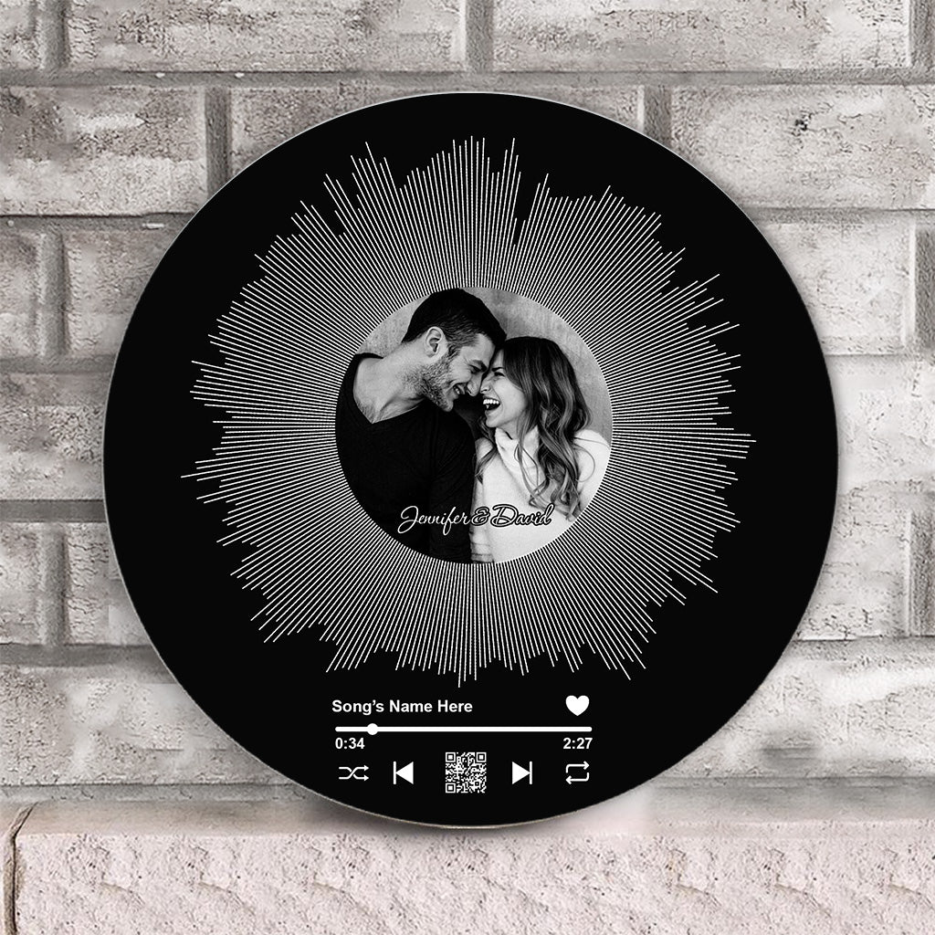 Our Love Song - Personalized Couple Round Wood Sign