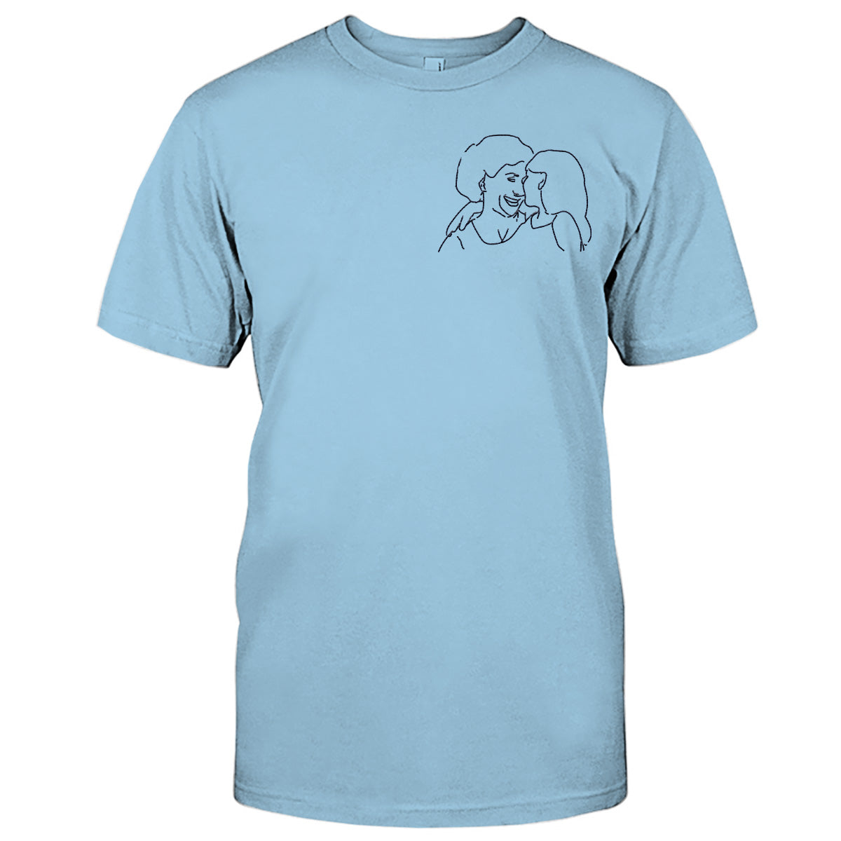 Individuelle Linienzeichnung – Personalisiertes, besticktes T-Shirt für Oma