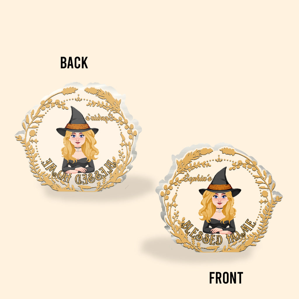 Blessed Home - Personalized Witch Custom Shaped Acrylic Plaque