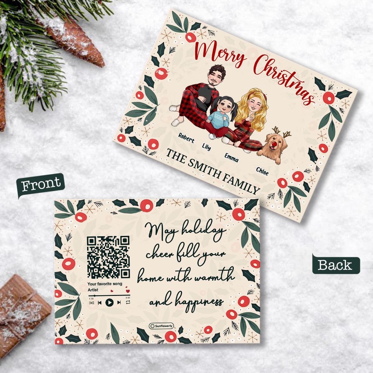 Frohe Weihnachten – Personalisierte Familiengrußkarte