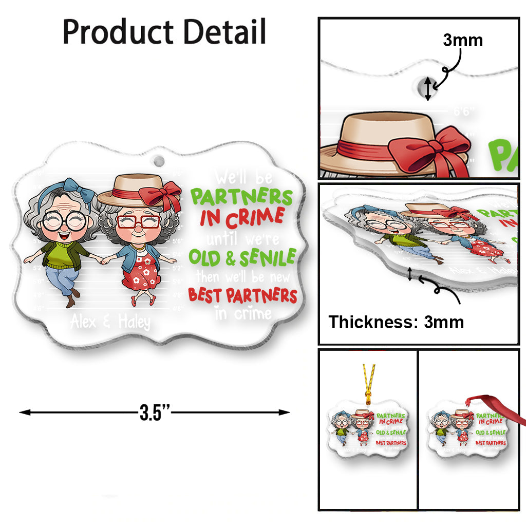 Wir bleiben Komplizen bis ins hohe Alter – Personalisierter transparenter Anhänger für beste Freundinnen