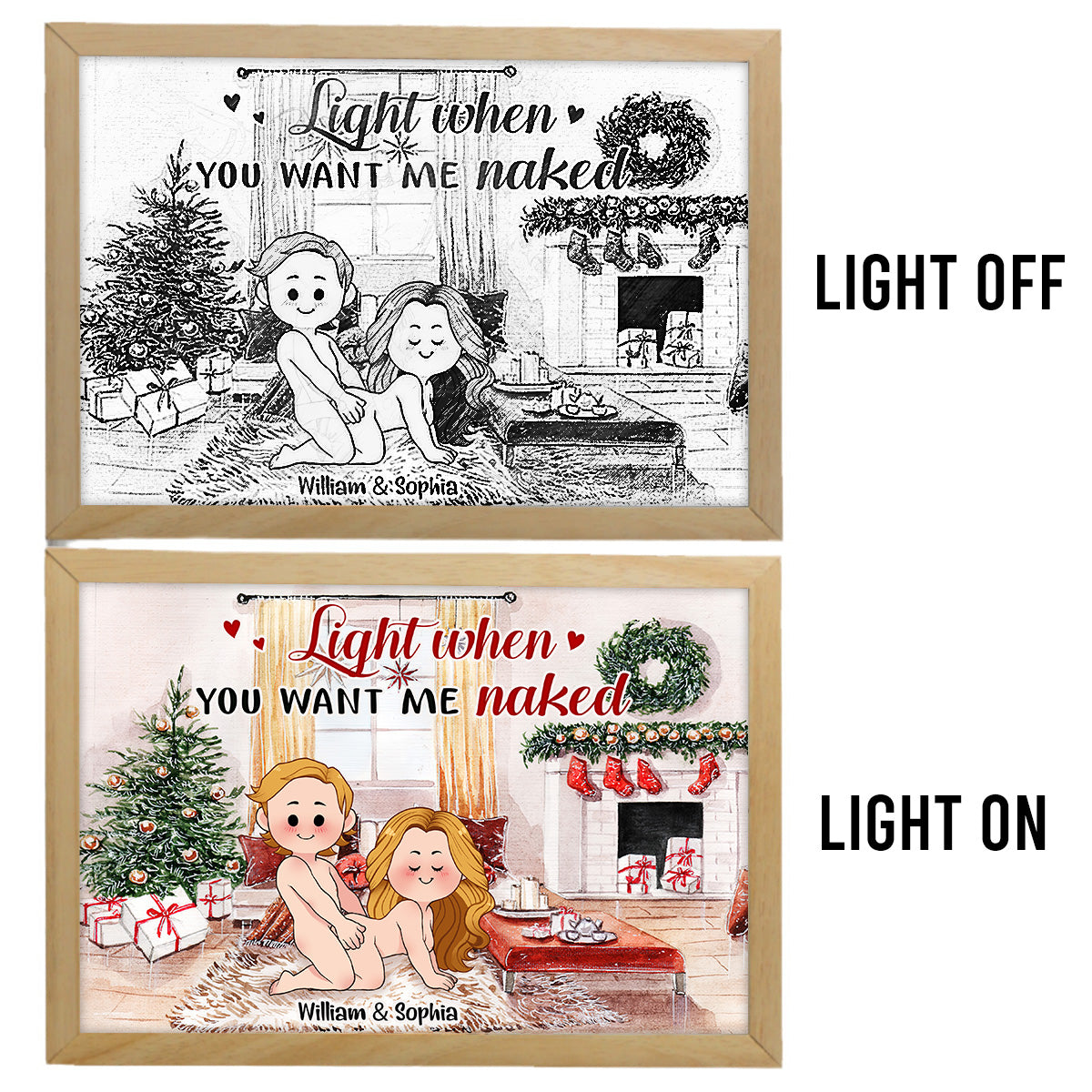 Light When You Want Me - Personalized Couple Light Photo Frame