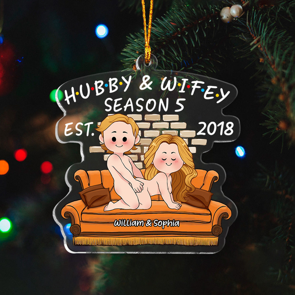 Hubby & Wifey Season - Personalized Husband And Wife Transparent Ornament