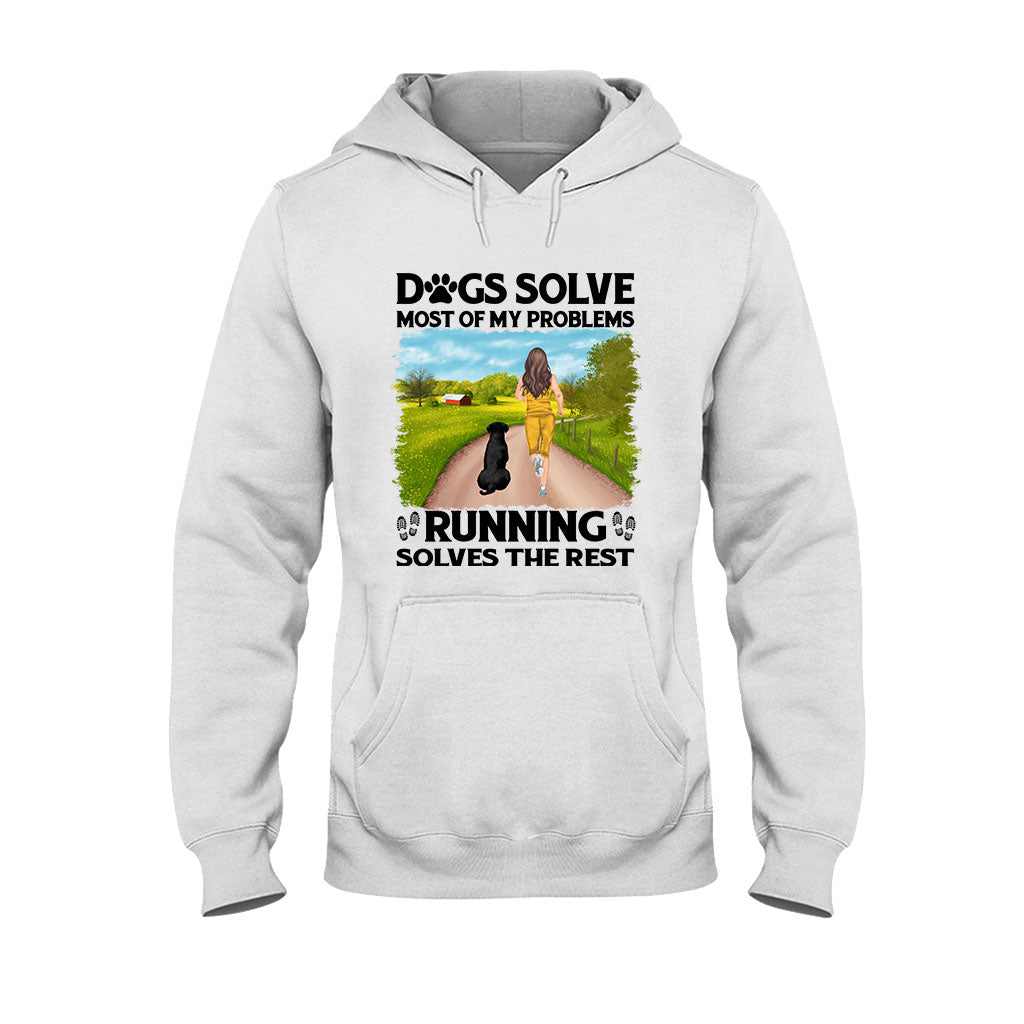 Hunde und Laufen lösen meine Probleme – Personalisiertes Lauf-T-Shirt & Hoodie