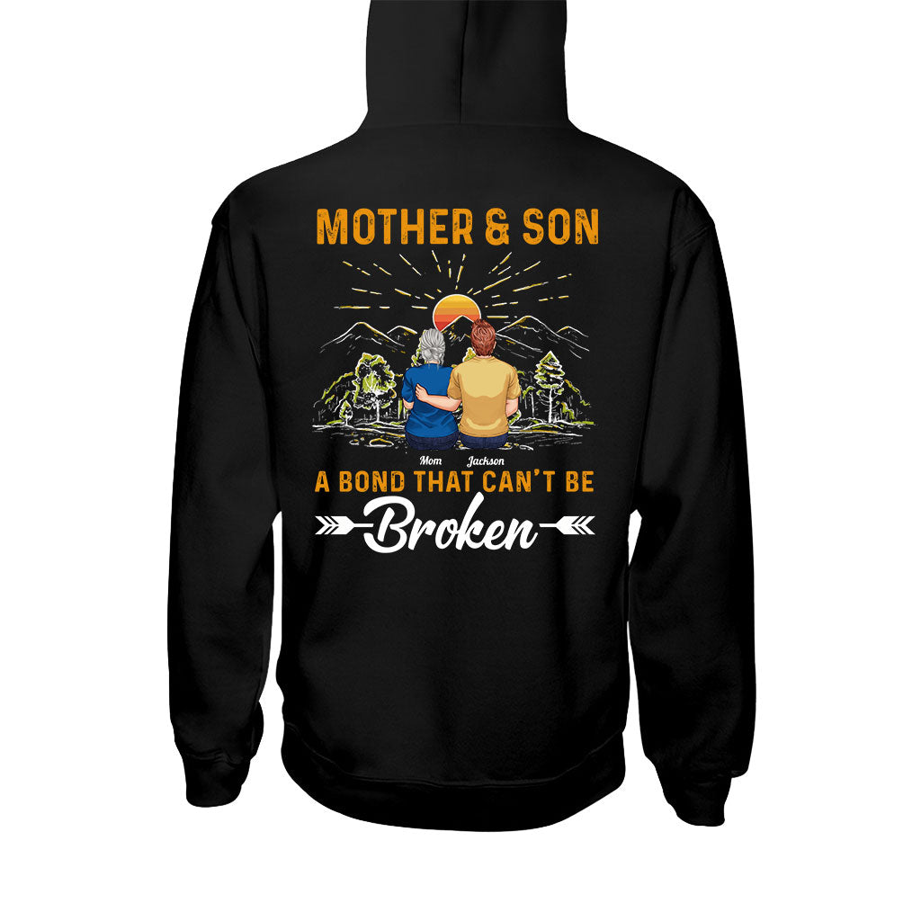 Mutter und Sohn – ein unzerbrechliches Band – personalisiertes Mutter-T-Shirt und Hoodie