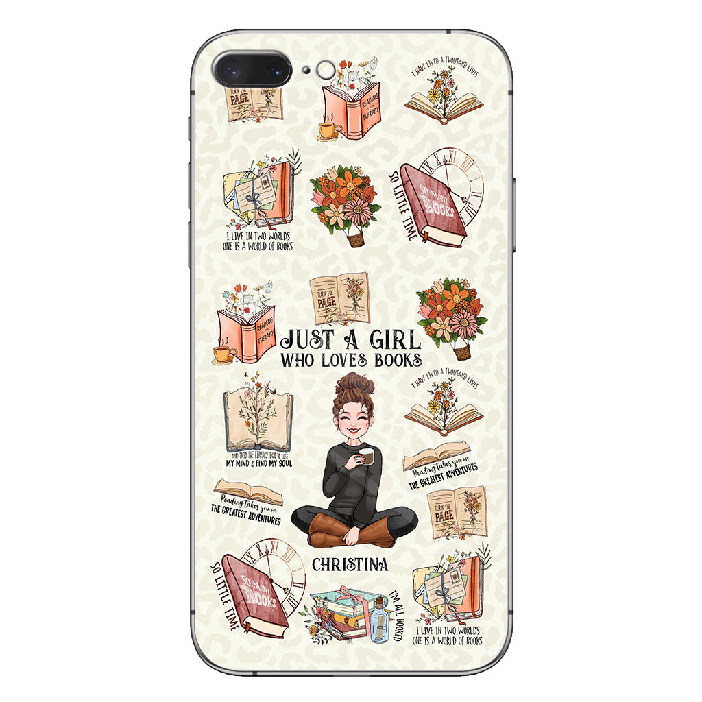 Einfach ein Mädchen, das Bücher liebt – personalisierte Handyhülle in Buchform