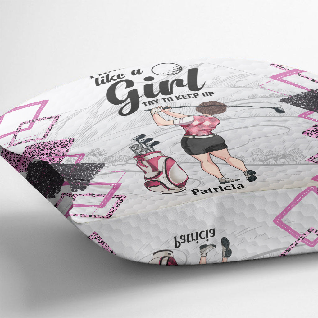 Golf Instruction - Golf gift for her, girlfriend, wife, daughter - Personalized Throw Pillow
