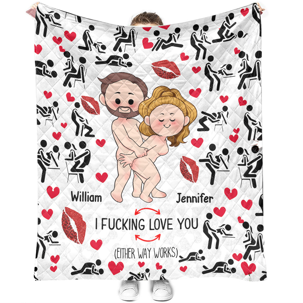 Ich liebe dich – Geschenk für Ehemann, Ehefrau, Freund, Freundin – Personalisierte Steppdecke