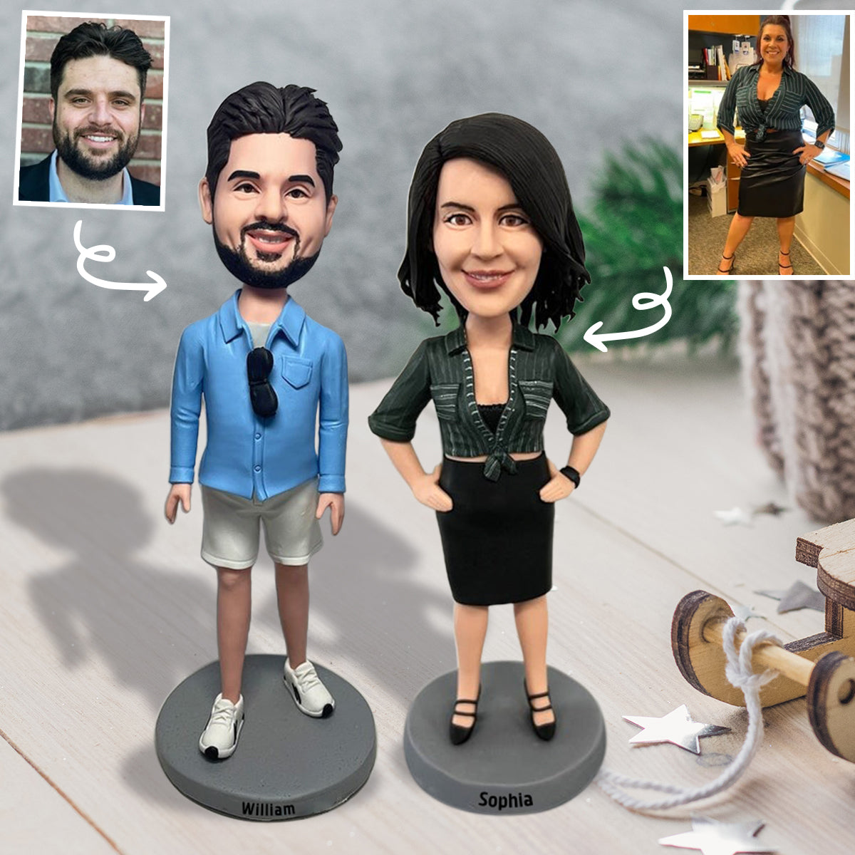 Du wirst uns fehlen – Geschenk für Kollegen – Personalisierte Wackelkopffigur