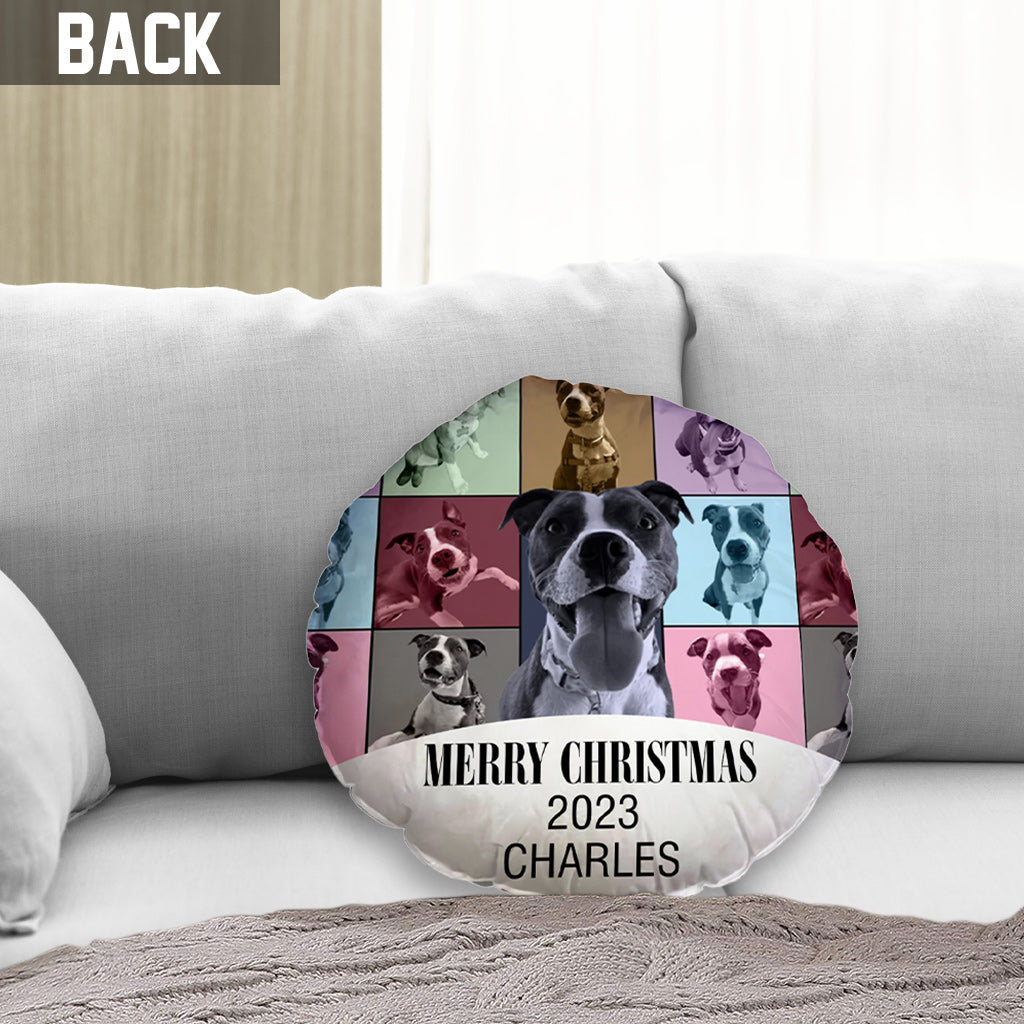 Frohe Weihnachten Version – Personalisiertes Kissen in Hundeform