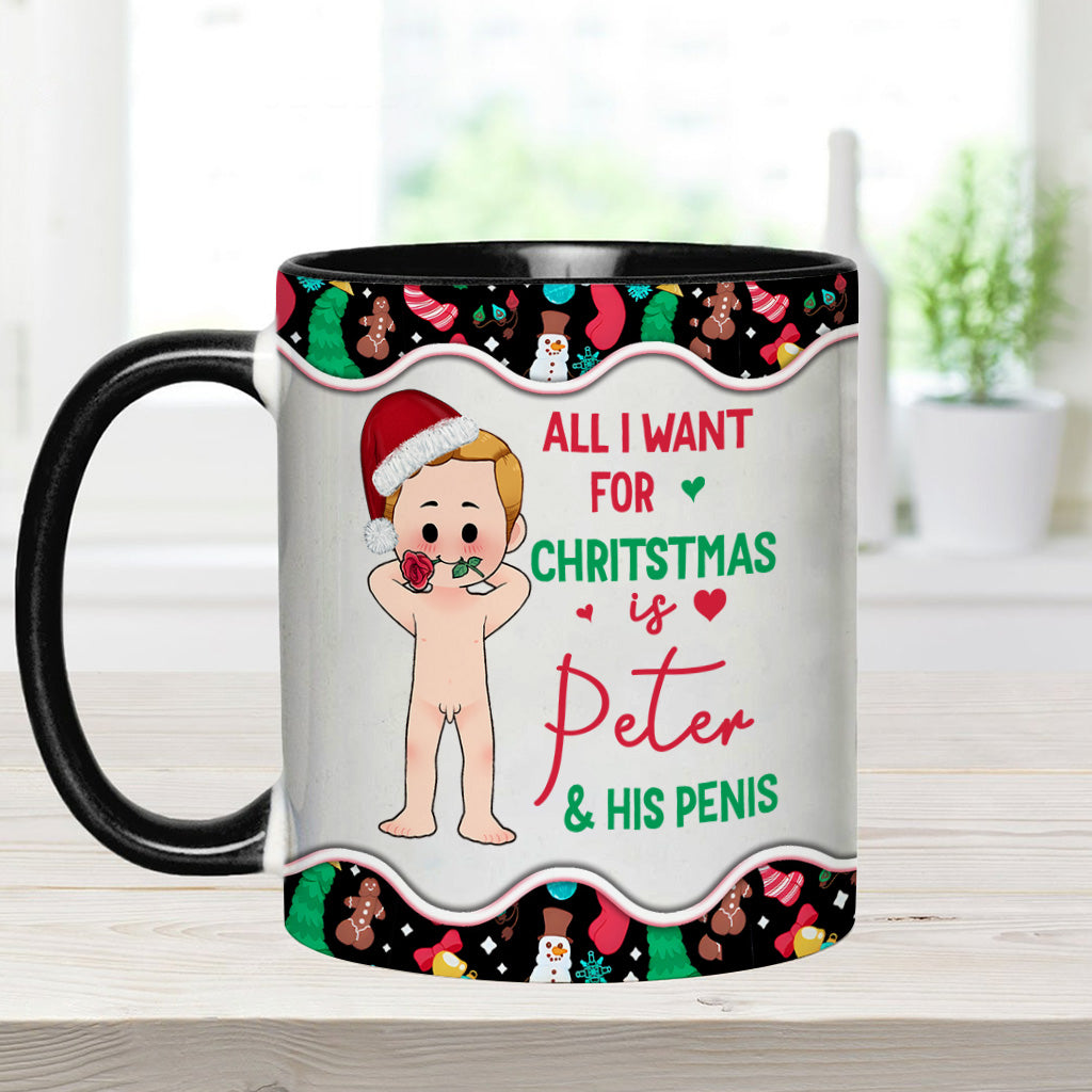Alles, was ich mir zu Weihnachten wünsche – Personalisierte Tasse für Paare